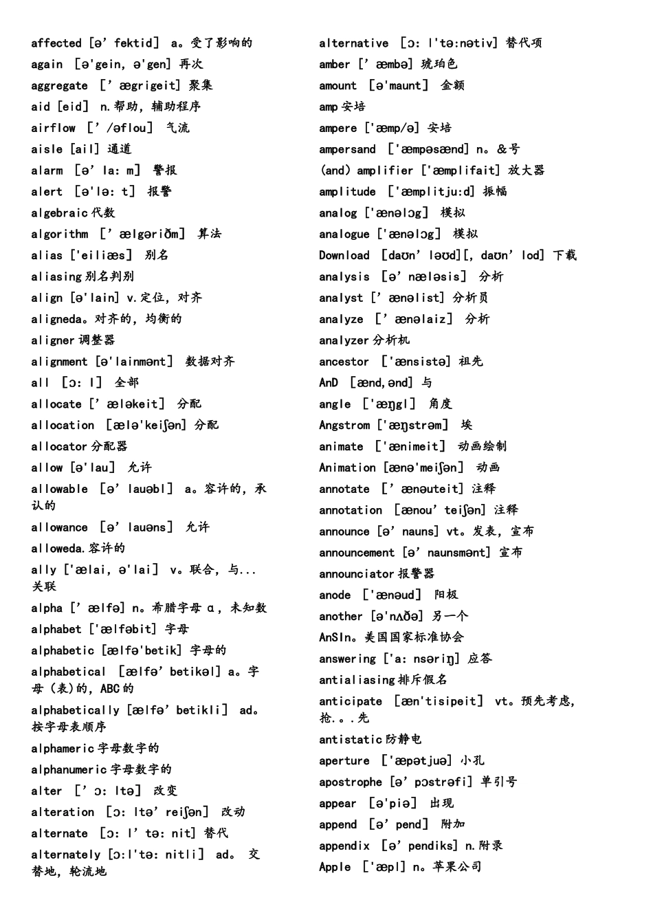 常用计算机英语词汇3000例_第2页