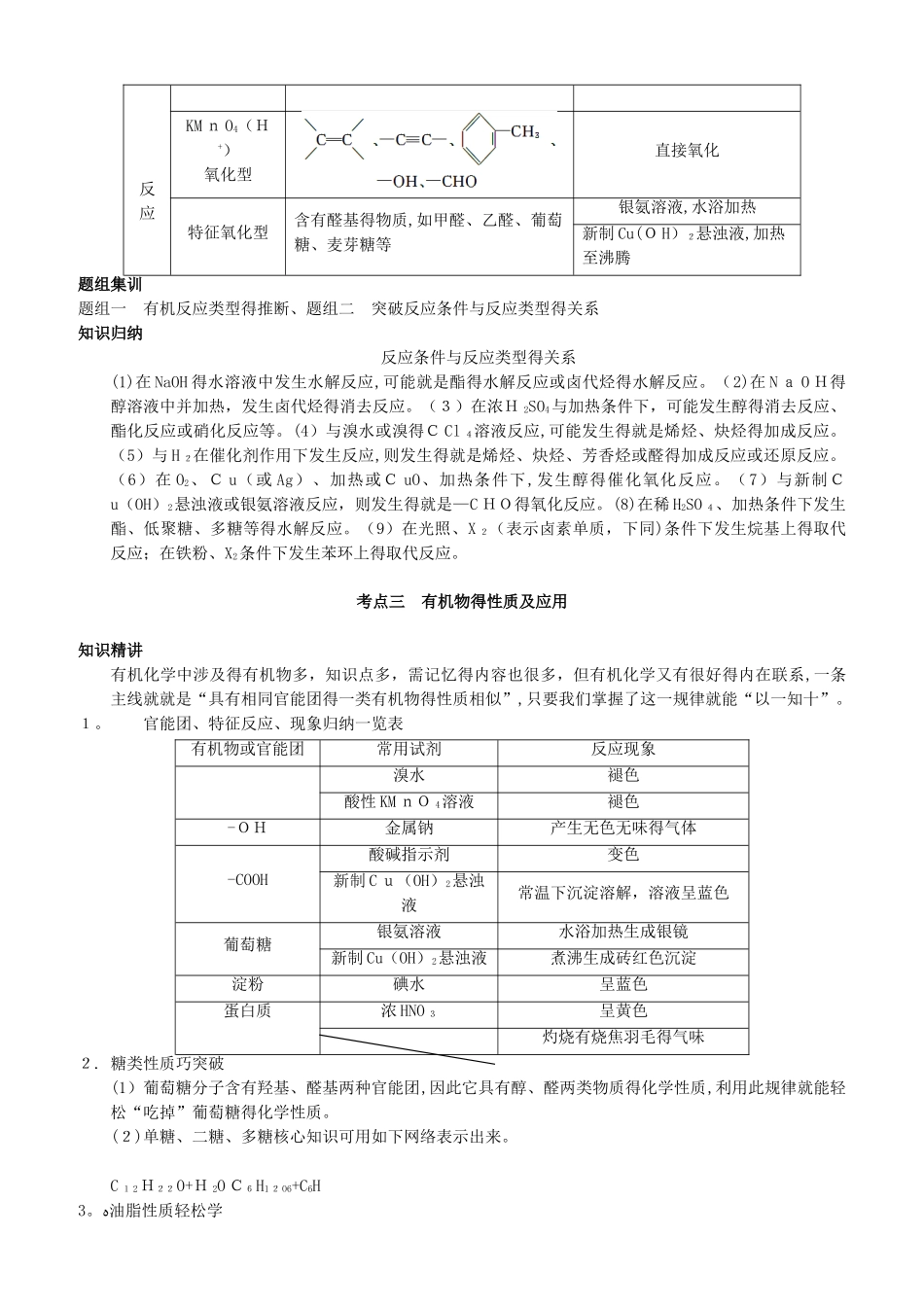 常见有机物及其反应要点_第3页