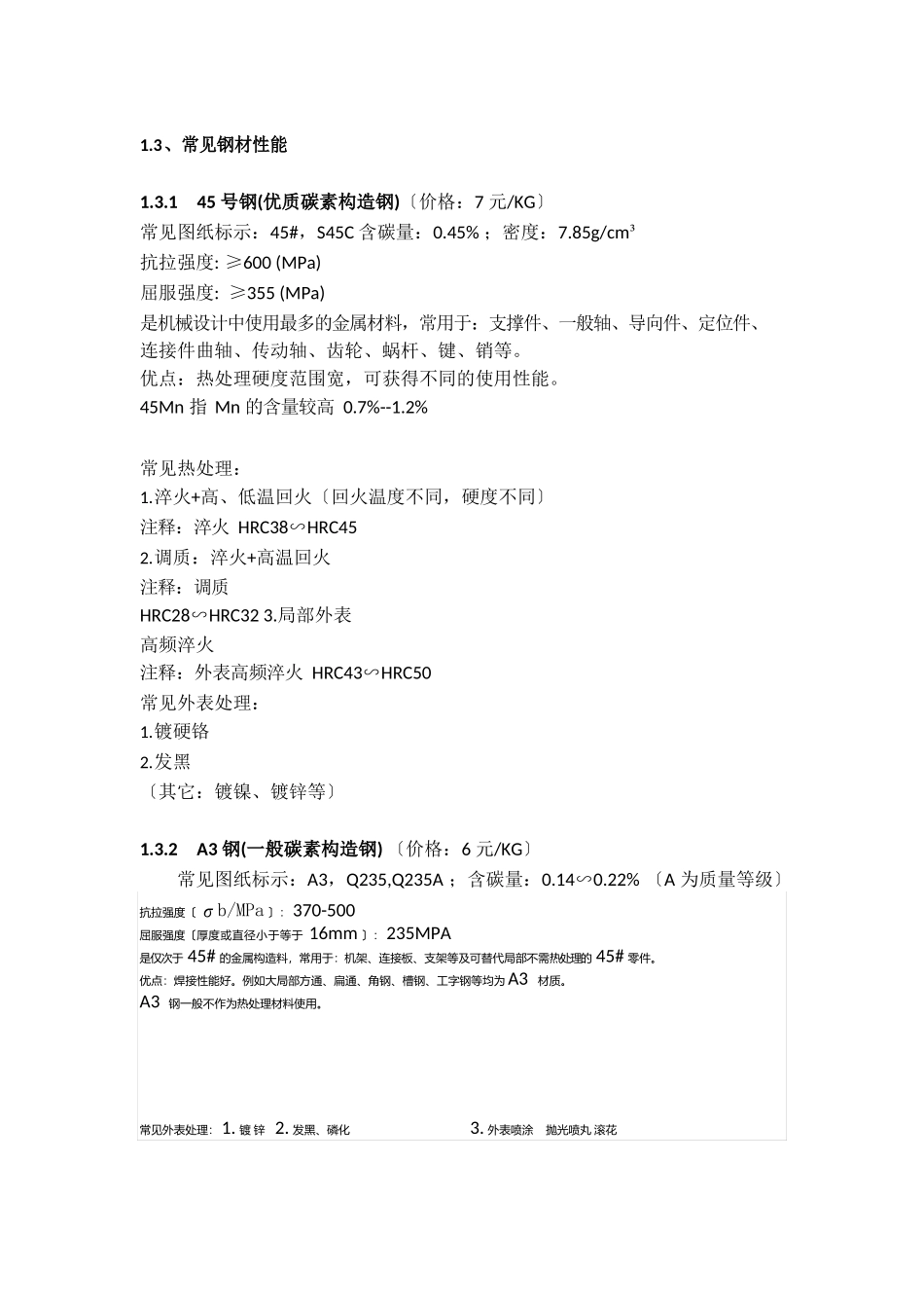 常见机械材料特性及表面处理_第2页