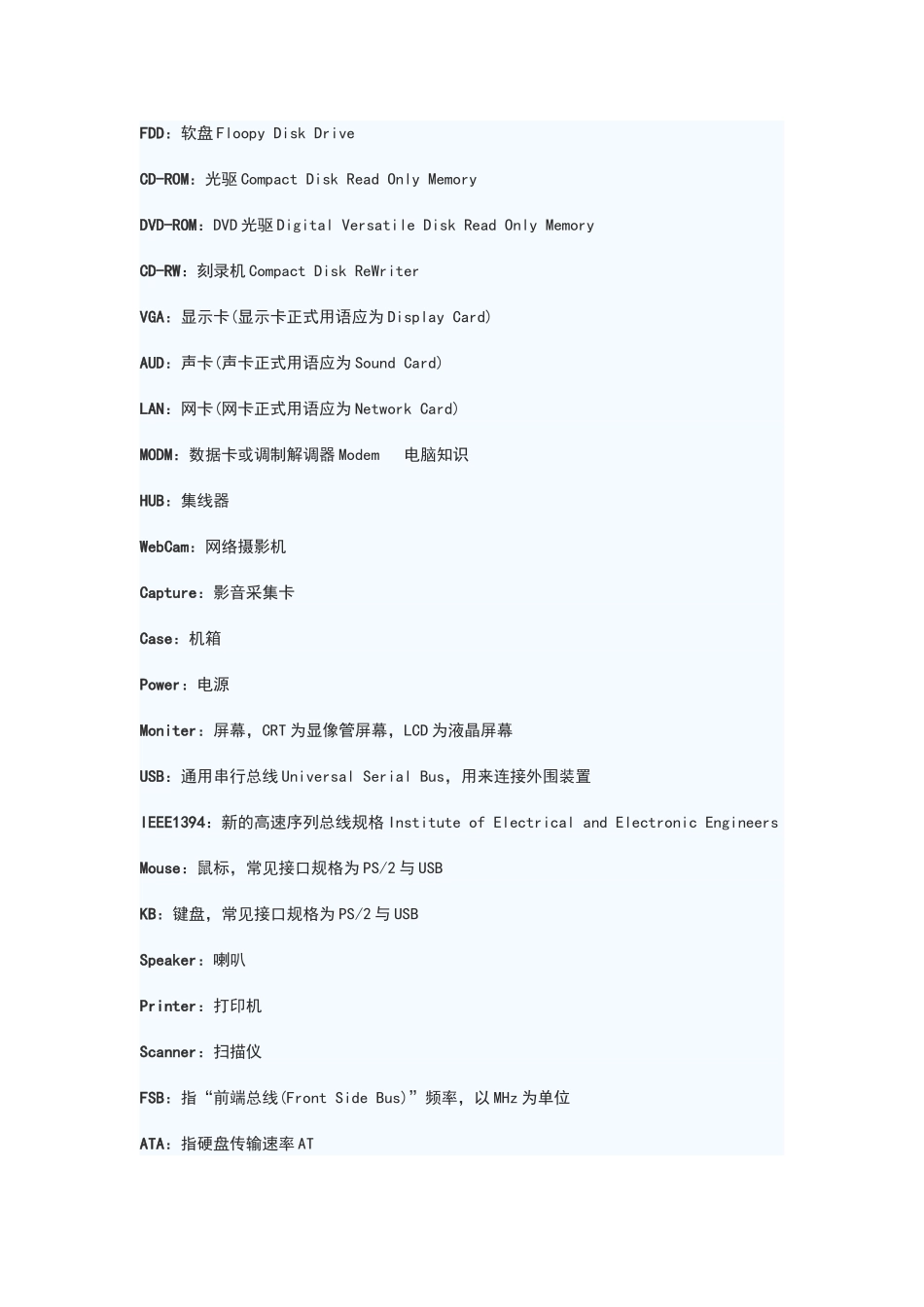 常见的电脑硬件英文缩写_第3页