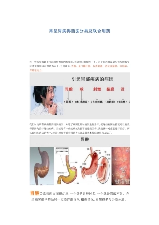 常见胃病的西医分类及联合用药