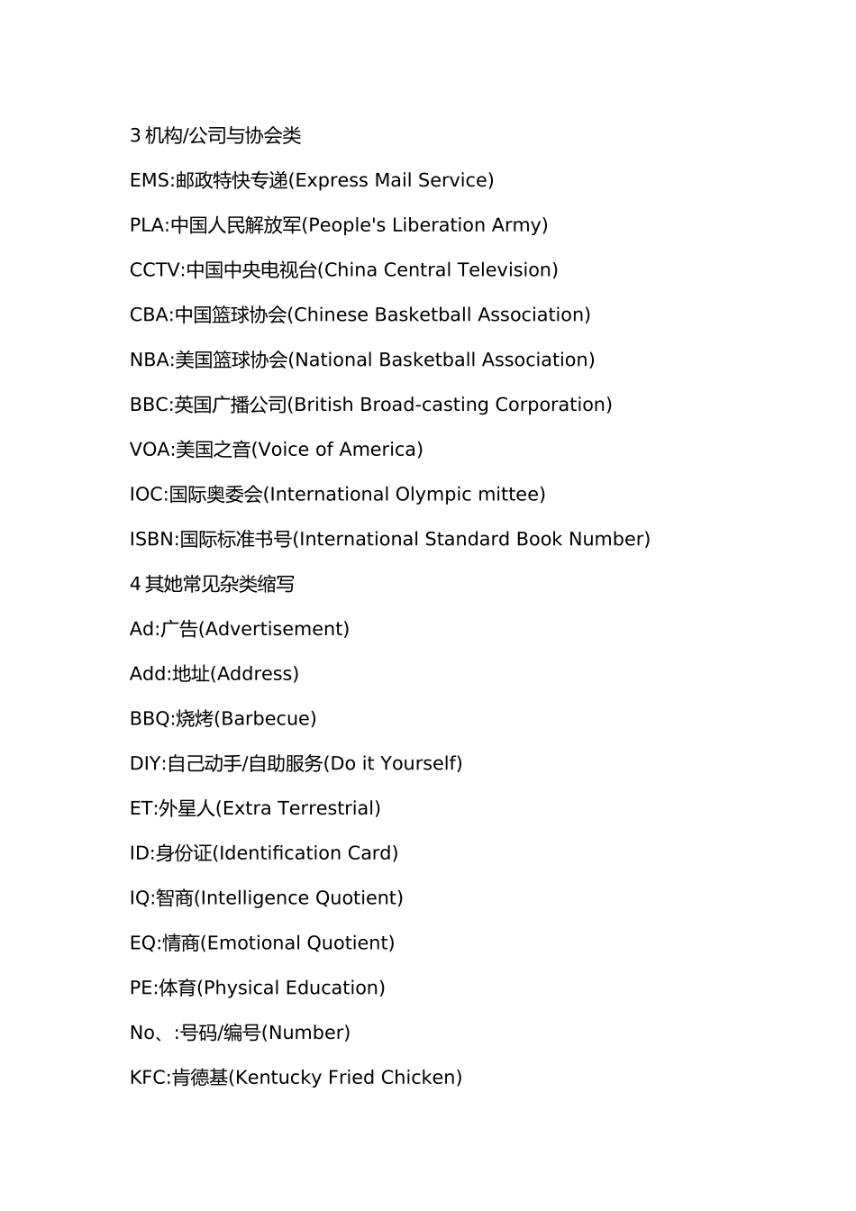 常见的英文缩略词及英文表达缩写_第3页