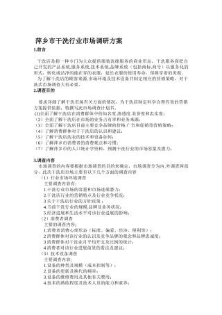 干洗店市场调查报告