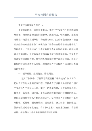 平安校园自查报告