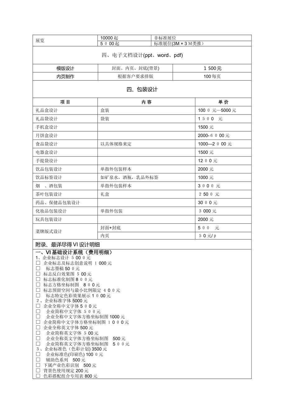 平面设计费价目表_第2页