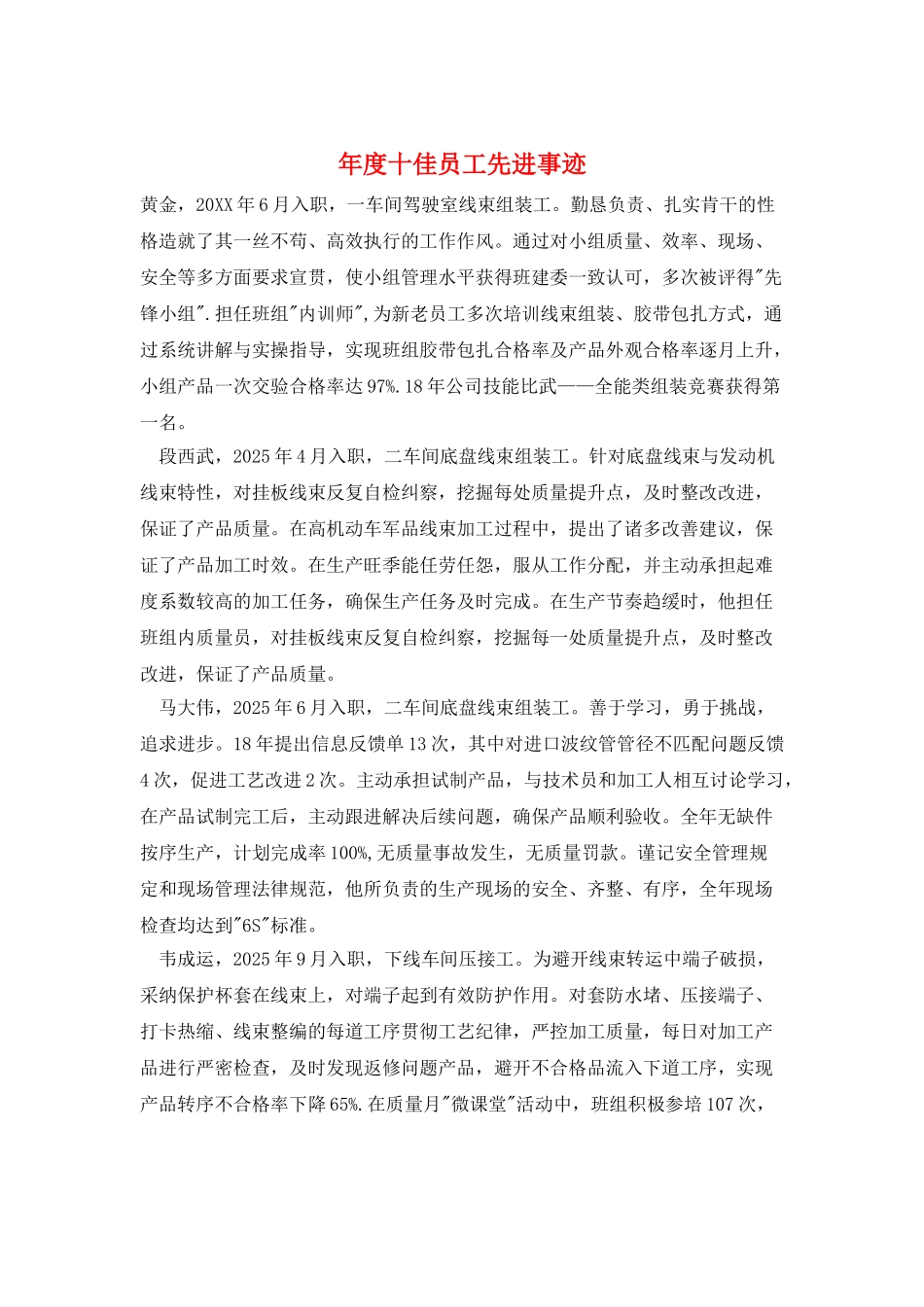 年度十佳员工先进事迹_第1页