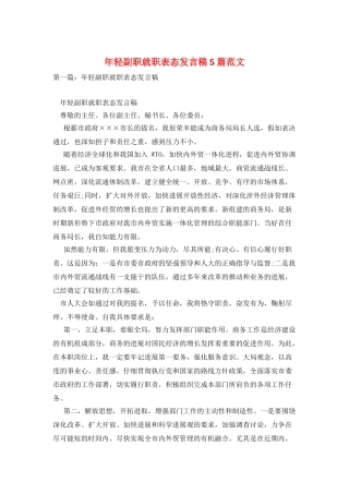 年轻副职就职表态发言稿5篇范文