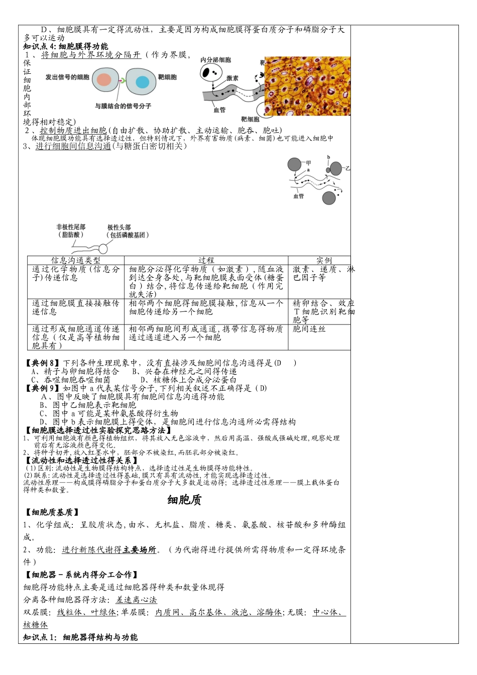 广东省肇庆市蓝精灵中学集体备课教案细胞的基本结构_第3页