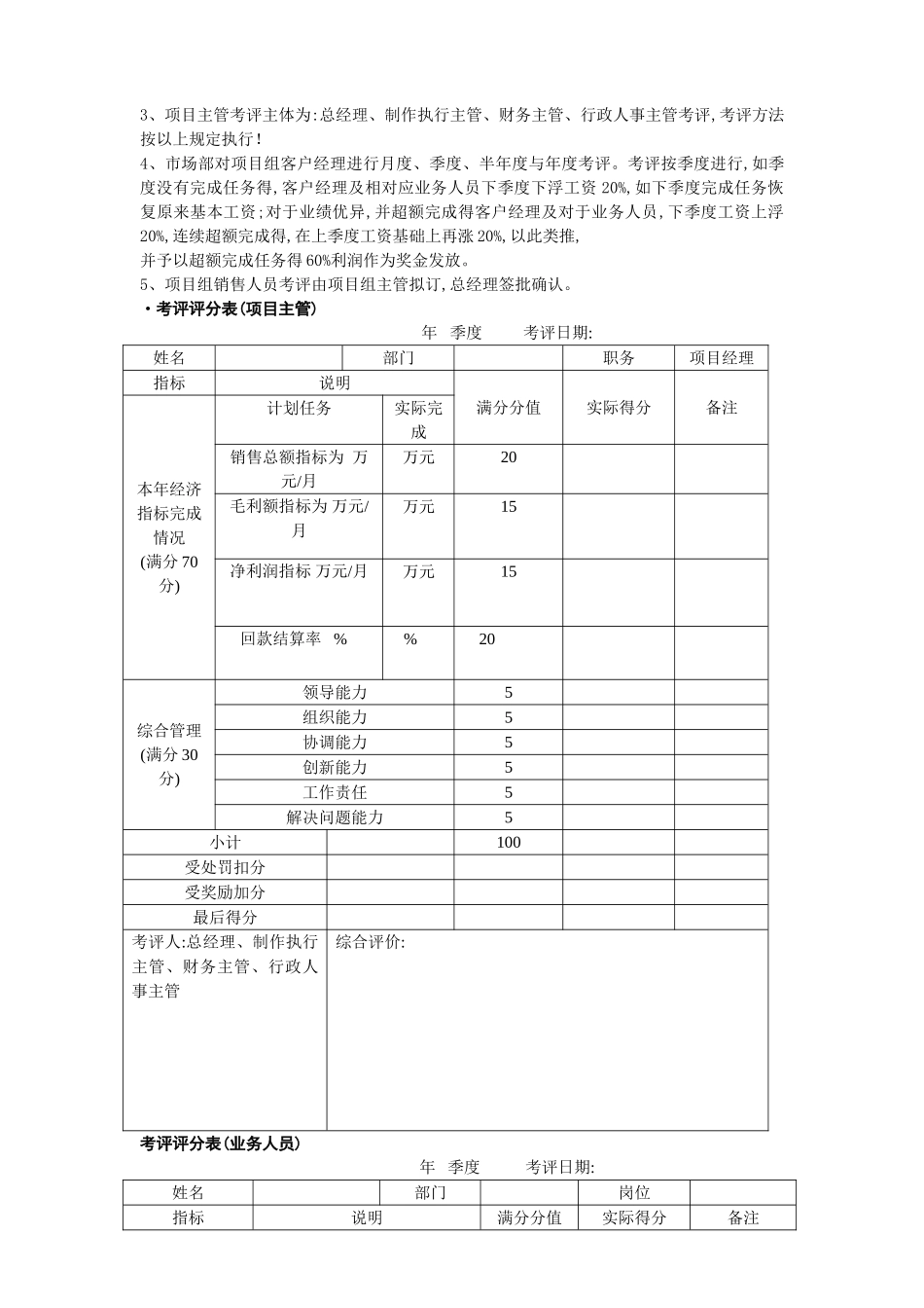 广告公司绩效考核方法_第3页