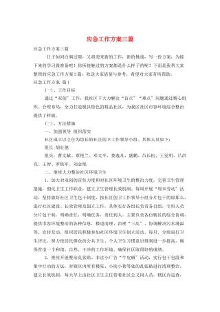 应急工作计划三篇