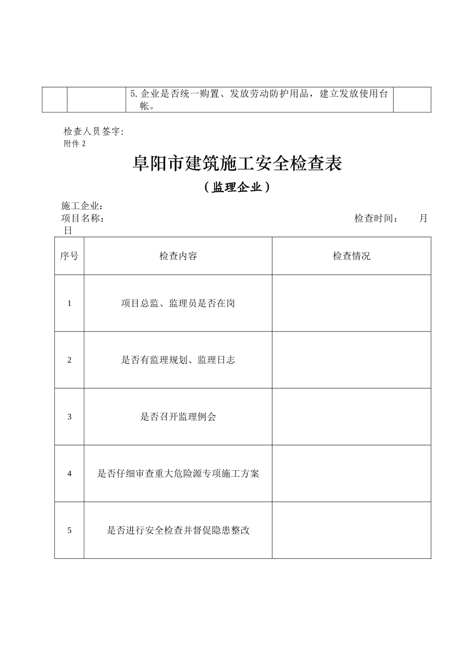 建筑工地安全检查表_第2页