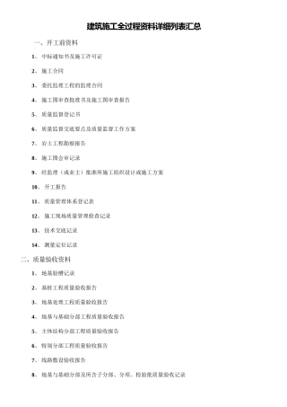 建筑施工全过程资料