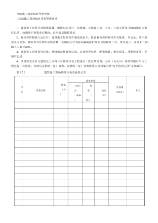 建筑施工现场临时用电管理