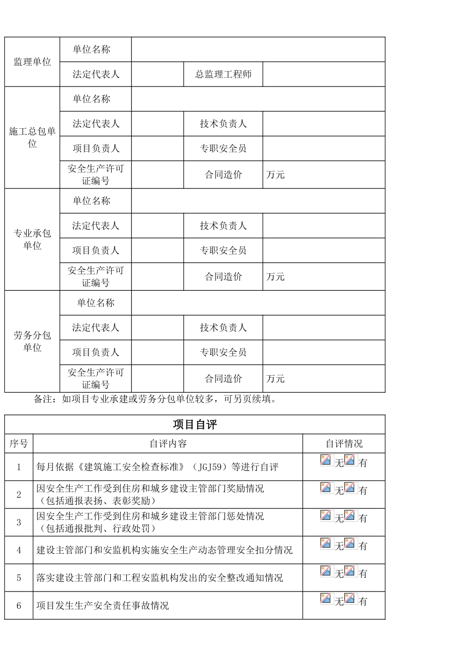 建筑施工项目安全生产标准化评定申请表_第2页