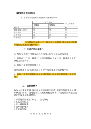 建筑物成新率计算