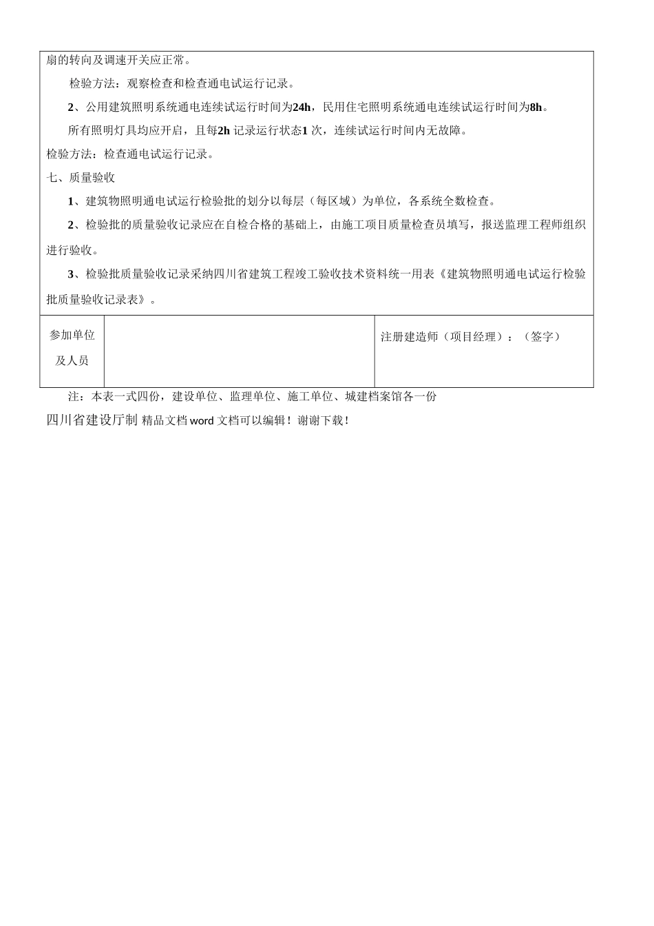 建筑物照明通电试运行分项工程质量技术交底卡_第3页