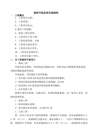 建筑节能工程监理实施细则范本