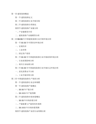 建筑装修市场调研报告
