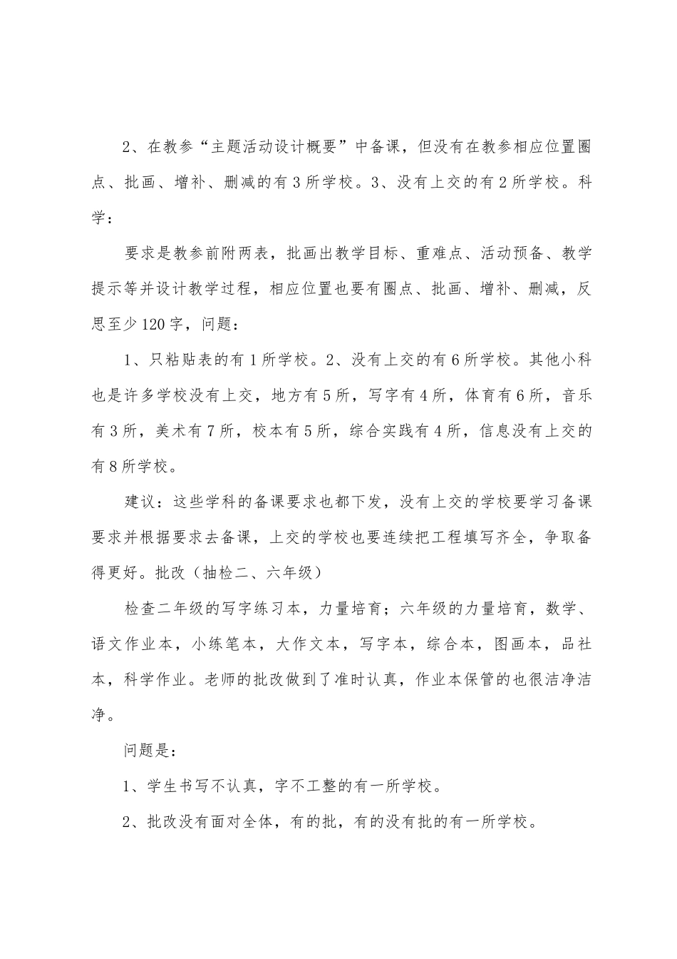 开学初教学工作视导总结_第3页