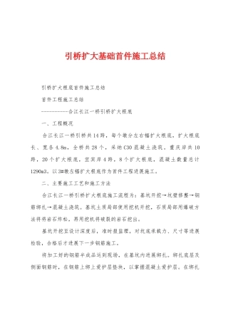 引桥扩大基础首件施工总结