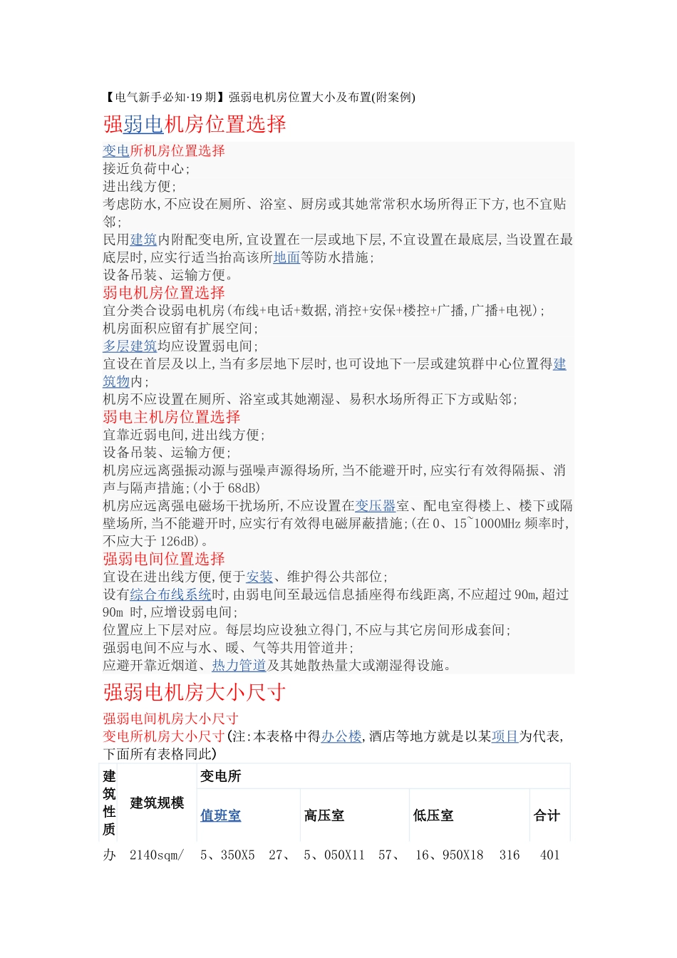 强弱电机房位置大小及布置_第1页