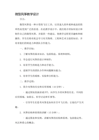 微型风筝教学设计