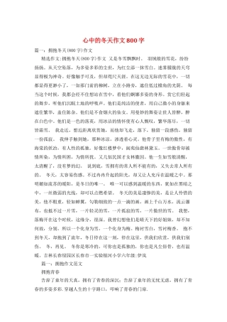 心中的冬天作文800字