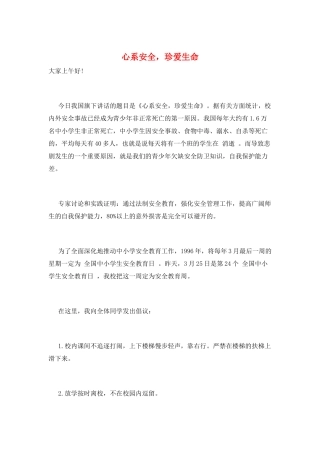 心系安全-珍爱生命