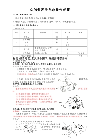 心肺复苏法急救操作步骤