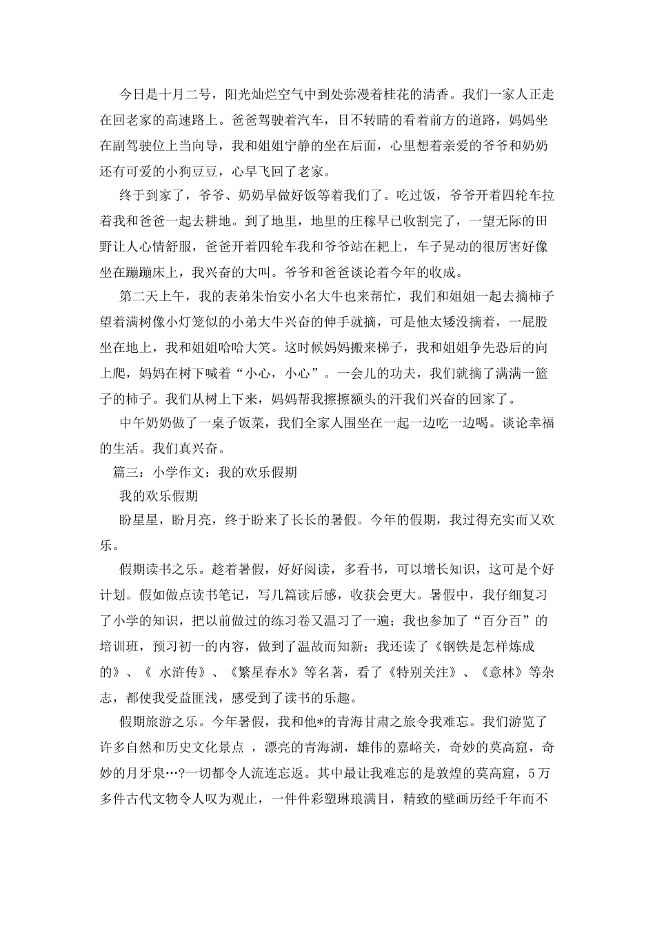 快乐的假日作文_第2页