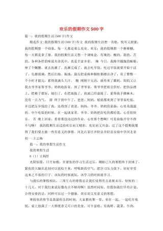快乐的假期作文500字