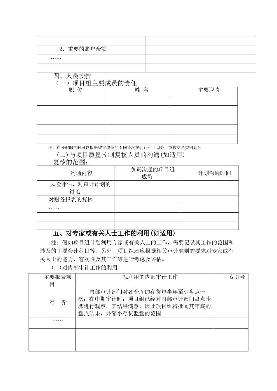 总体审计策略及具体审计计划实物模板_第3页