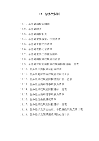 总务处廉政风险防控手册