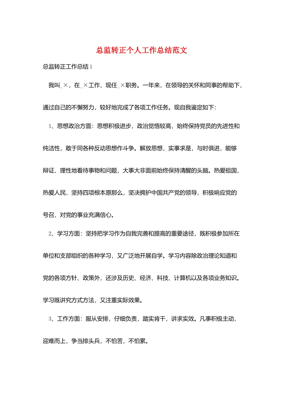 总监转正个人工作总结范文_第1页