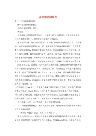 总经理述职报告