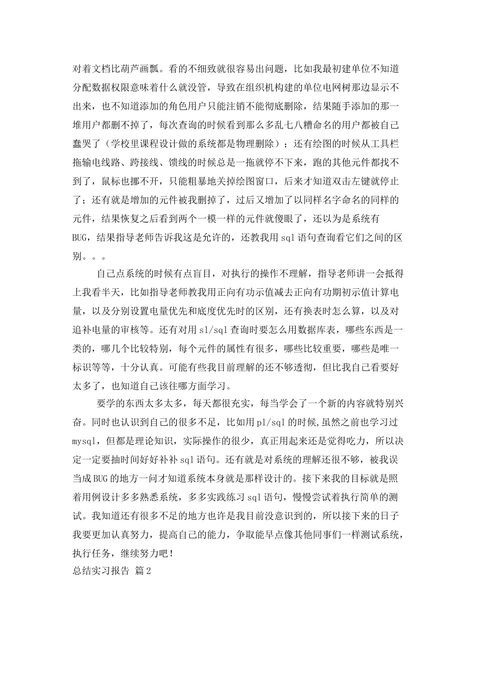 总结实习报告模板集锦9篇_第2页