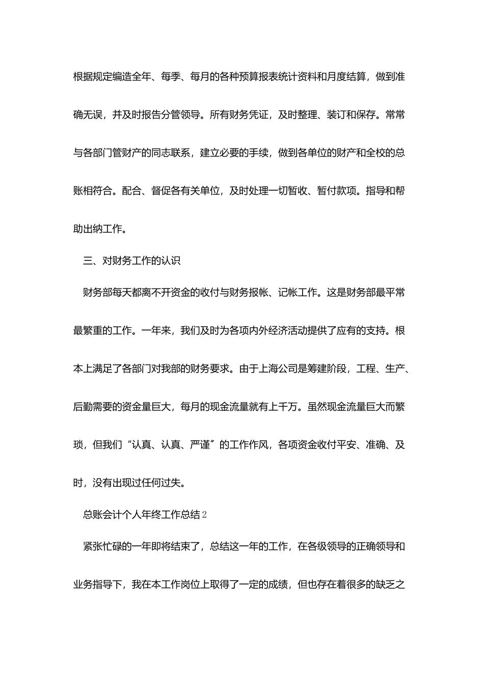 总账会计个人年终工作总结模板_第2页