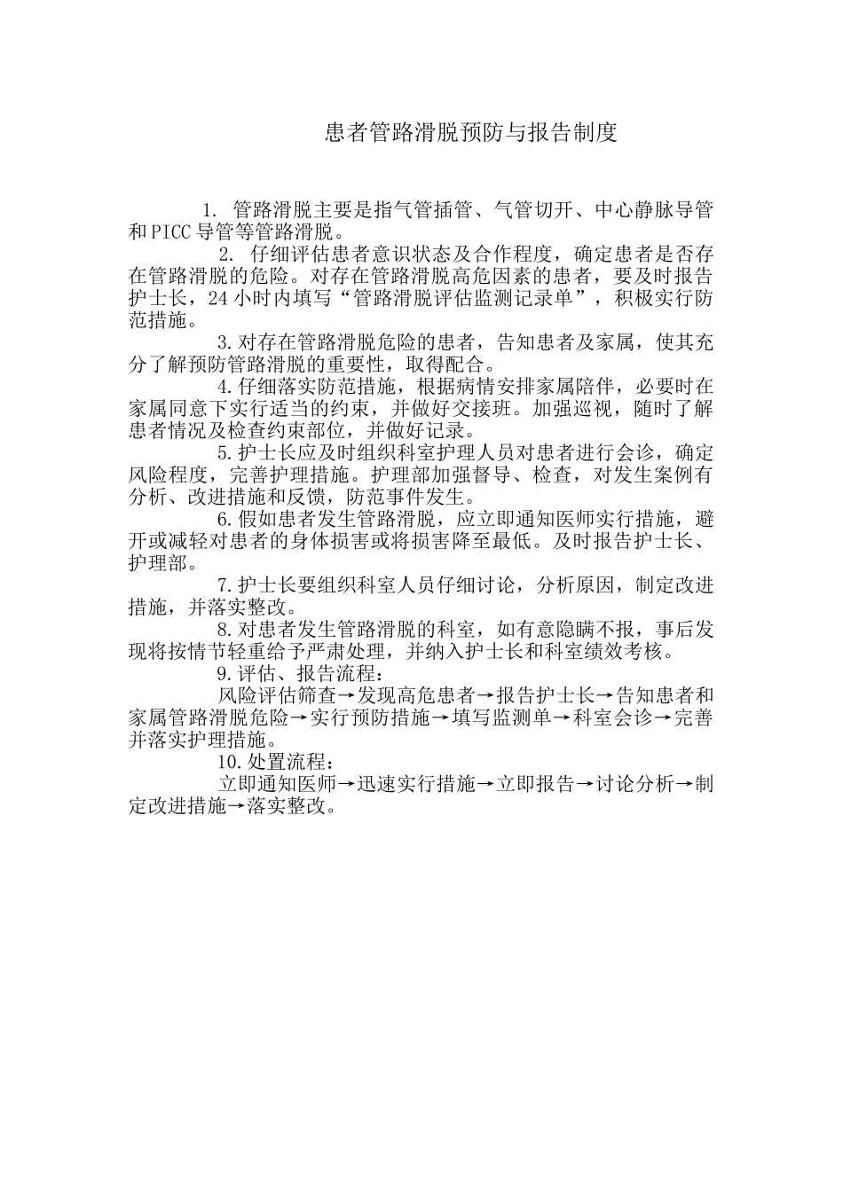 患者管路滑脱预防与报告制度_第1页