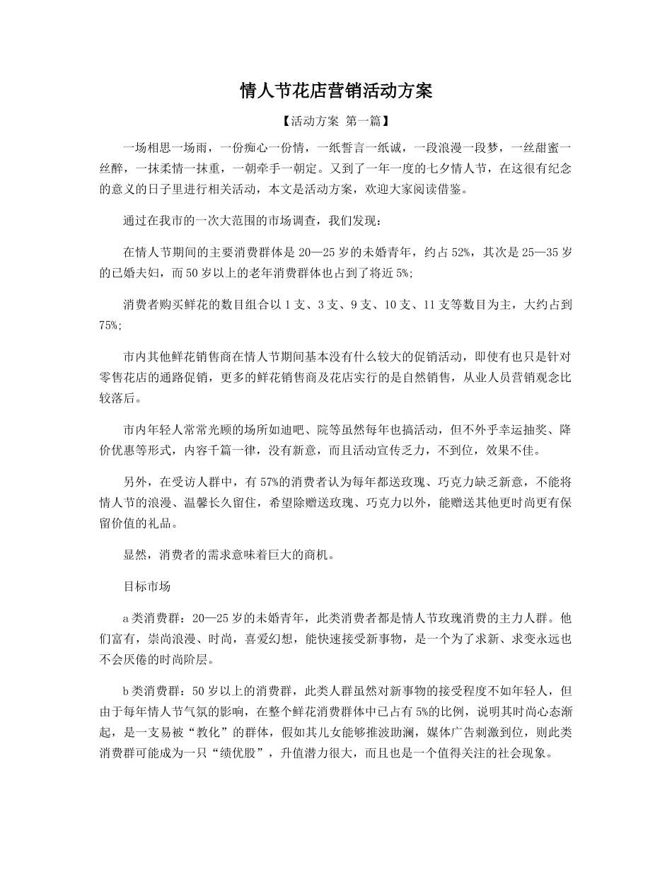 情人节花店营销活动方案精选_第1页
