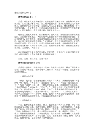 感受关爱作文600字