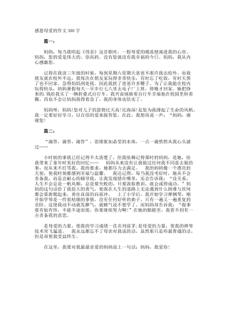 感恩母爱的作文300字