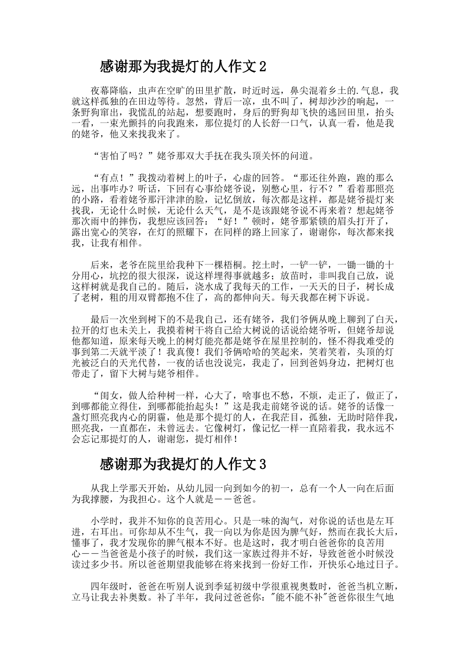 感谢那为我提灯的人作文_第2页