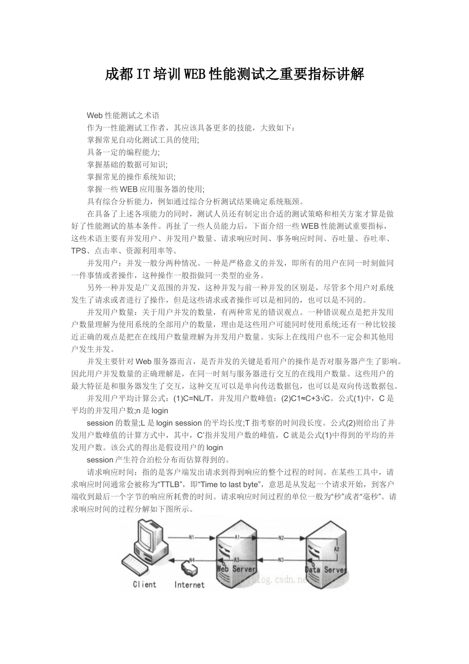 成都IT培训WEB性能测试之重要指标讲解_第1页