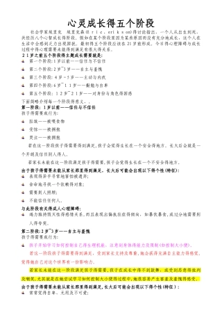 成长的五个阶段