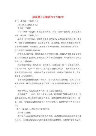 成长路上无捷径作文700字