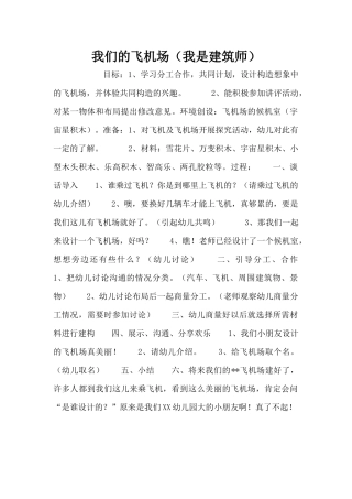 我们的飞机场（我是建筑师）（精编版）