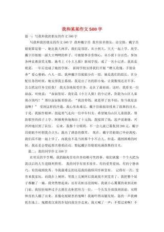 我和某某作文500字