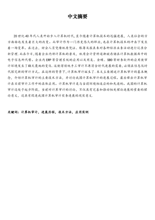 我国计算机审计的发展及应用研究