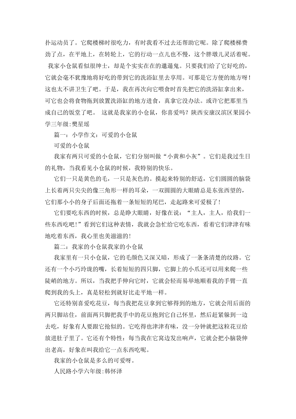 我家的小仓鼠作文800字_第3页