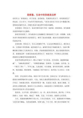 我想象-生命中的你就是这样